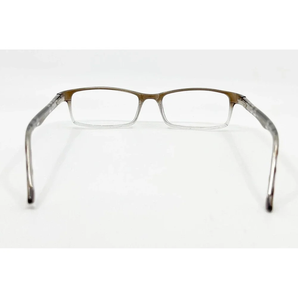 US60 Eyeglasses Frames Mens Grey Clear Ombre Rectangle 52-18-140